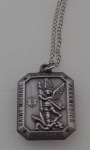 Saint (St.) Michael Patron of Paramedics "Protect Us" Necklace/Pendant Nickel